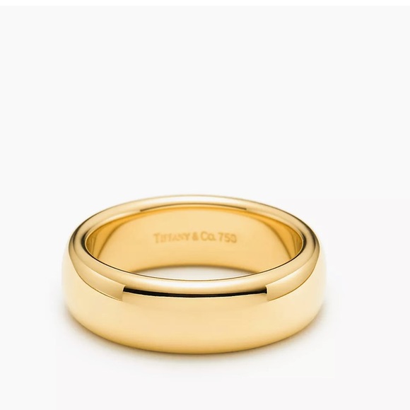 Authentic Tiffany & Co Gold Wedding Band 18k Ring 8mm width - Picture 2 of 6